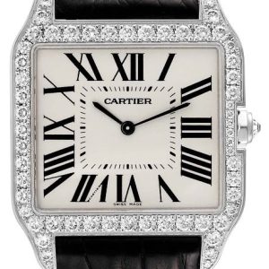 Cartier Santos Dumont Herrklocka WH100651 Silverfärgad/Läder