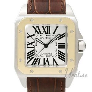 Cartier Santos Santos 100 Herrklocka W20072X7 Silverfärgad/Läder