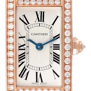 Cartier Tank Americaine Herrklocka WJTA0002 Silverfärgad/Läder