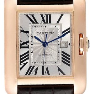 Cartier Tank Anglaise Damklocka W5310005 Silverfärgad/Läder