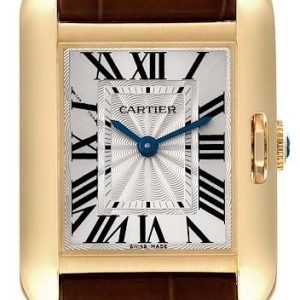 Cartier Tank Anglaise Damklocka W5310028 Silverfärgad/Läder