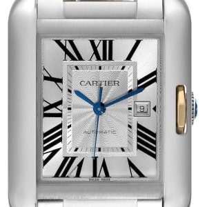 Cartier Tank Anglaise Damklocka W5310047 Silverfärgad/18 karat gult