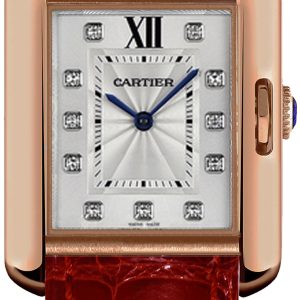 Cartier Tank Anglaise Damklocka WJTA0009 Silverfärgad/Läder