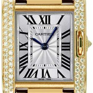 Cartier Tank Anglaise Damklocka WT100005 Silverfärgad/18 karat gult