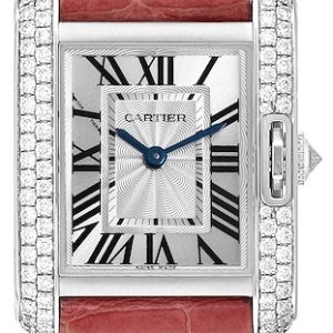 Cartier Tank Anglaise Damklocka WT100015 Silverfärgad/Läder