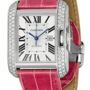 Cartier Tank Anglaise Damklocka WT100018 Silverfärgad/Läder