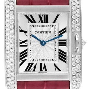 Cartier Tank Anglaise Damklocka WT100030 Silverfärgad/Läder