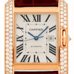 Cartier Tank Anglaise Herrklocka WT100016 Silverfärgad/Läder