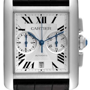 Cartier Tank MC Damklocka W5330007 Silverfärgad/Läder