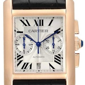 Cartier Tank Mc Herrklocka W5330005 Silverfärgad/Läder