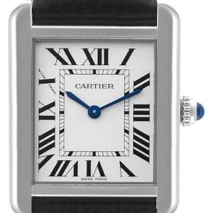 Cartier Tank Solo Damklocka WSTA0030 Silverfärgad/Läder