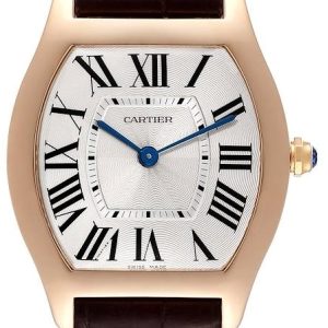 Cartier Tortue Damklocka W1556362 Silverfärgad/Läder