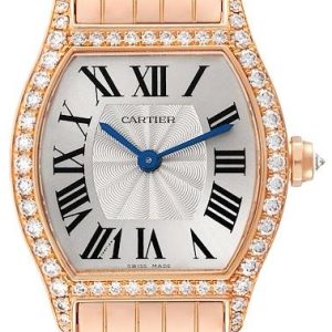 Cartier Tortue Damklocka WA501010 Silverfärgad/18 karat roséguld