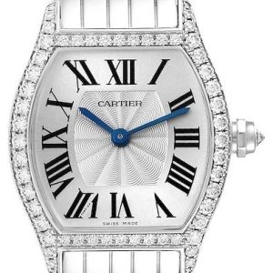 Cartier Tortue Damklocka WA501011 Silverfärgad/18 karat vitt guld