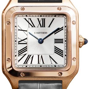 Cartier WGSA0022 Santos Dumont Silverfärgad/Läder