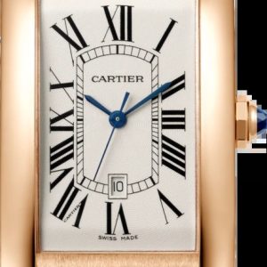 Cartier WGTA0047 Tank Américaine Silverfärgad/Läder 45.1x26.6 mm