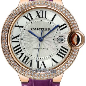 Cartier WJBB0031 Ballon Blue Silverfärgad/Läder Ø42 mm