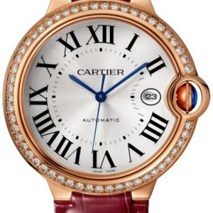 Cartier WJBB0035 Ballon Bleu Silverfärgad/Läder Ø42 mm