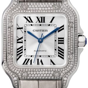 Cartier WJSA0006 Santos De Silverfärgad/Läder