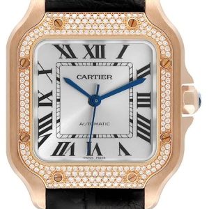 Cartier WJSA0007 Santos De Silverfärgad/Läder