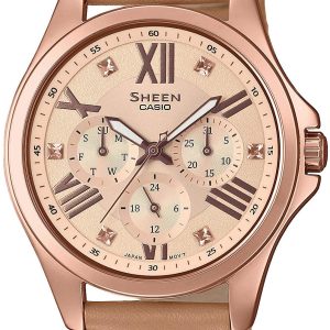 Casio 99999 Damklocka SHE-3806GL-9AUER Roséguldstonad/Läder Ø39.3