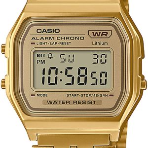 Casio A158WETG-9AEF Vintage LCD/Gulguldtonat stål