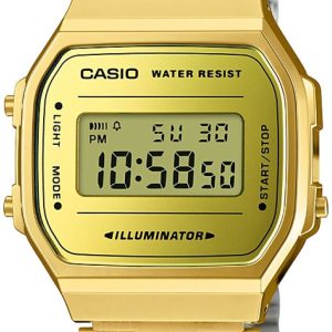 Casio A168WEGM-9EF Retro LCD/Gulguldtonat stål