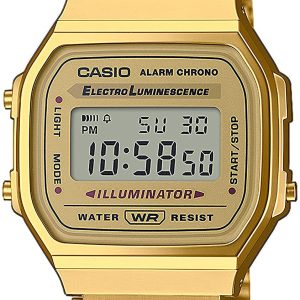 Casio A168WG-9WDF Vintage LCD/Gulguldtonat stål