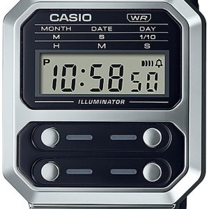 Casio Damklocka A100WEL-1AEF Vintage LCD/Läder