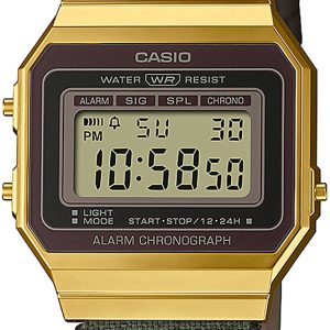 Casio Damklocka A700WEGL-3AEF Vintage LCD/Läder