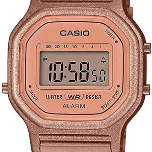 Casio Damklocka LA-11WR-5AEF Retro LCD/Roséguldstonat stål