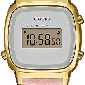 Casio Damklocka LA670WEFL-4A2EF Vintage LCD/Läder