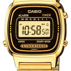 Casio Damklocka LA670WGA-1DF Collection LCD/Gulguldtonat stål