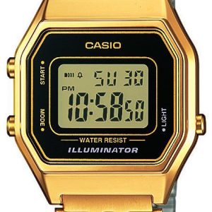 Casio Damklocka LA680WEGA-1ER Collection LCD/Gulguldtonat stål