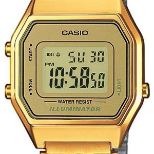 Casio Damklocka LA680WEGA-9ER Collection LCD/Gulguldtonat stål