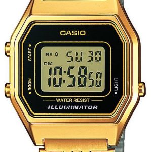 Casio Damklocka LA680WEGA Collection LCD/Gulguldtonat stål