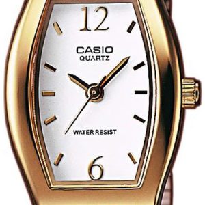 Casio Damklocka LTP-1281PG-7AEF Quartz Vit/Gulguldtonat stål