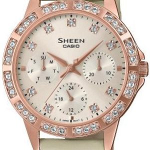 Casio Damklocka SHE-3517PGL-9AUEF Sheen Champagnefärgad/Läder Ø35