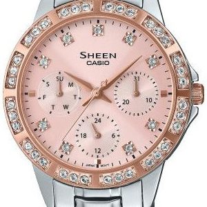 Casio Damklocka SHE-3517SG-4AUEF Sheen Roséguldstonad/Stål Ø35 mm