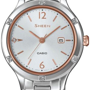 Casio Damklocka SHE-4533D-7AUER Sheen Vit/Stål Ø30 mm