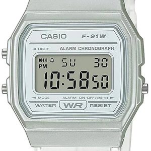 Casio F-91WS-7DF Vintage Vit/Resinplast Ø33 mm