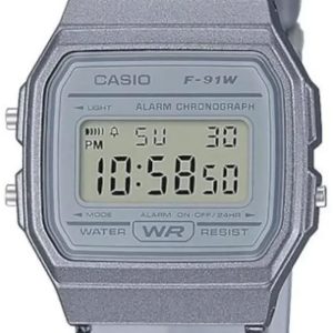 Casio F-91WS-8DF Vintage Grå/Resinplast Ø33 mm