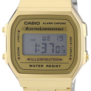 Casio Herrklocka A168WG-9EF Collection LCD/Gulguldtonat stål