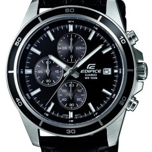 Casio Herrklocka EFR-526L-1AVUEF Edifice Svart/Läder Ø43.8 mm