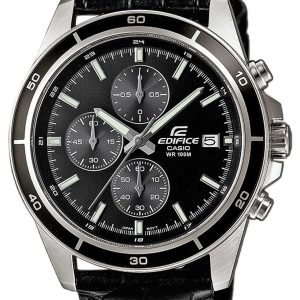 Casio Herrklocka EFR-526L-1EVUEF Edifice Svart/Läder Ø42 mm