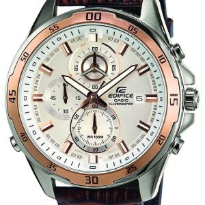 Casio Herrklocka EFR-547L-7AVUEF Edifice Vit/Läder Ø47 mm