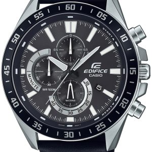 Casio Herrklocka EFV-620L-1AVUEF Edifice Svart/Läder Ø50.5 mm