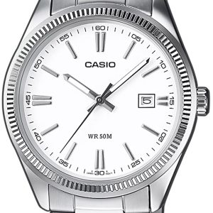 Casio Herrklocka MTP-1302PD-7A1 Vit/Stål Ø38 mm