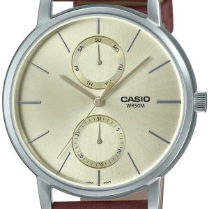 Casio Herrklocka MTP-B310L-9AVEF Collection Champagnefärgad/Läder