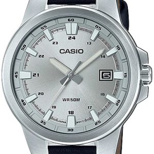 Casio Herrklocka MTP-E173L-7AVEF Collection Silverfärgad/Läder